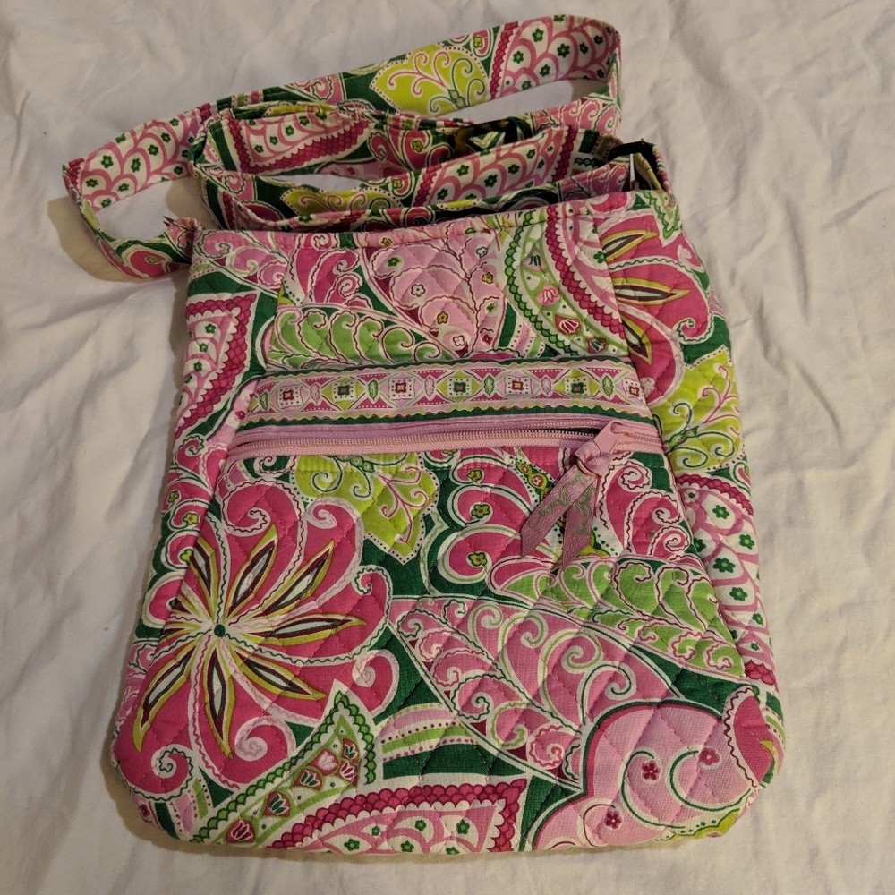 Paisley pink and green crossbody Vera Bradley